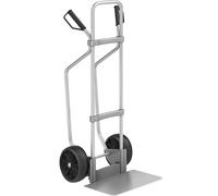 eurokraft pro Carretilla de aluminio para sacos con listones de deslizamiento, A x P de la pala 450 x 350 mm, aluminio, cubiertas de caucho macizo