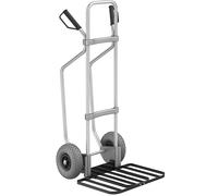 eurokraft pro Carretilla de aluminio para sacos con listones de deslizamiento, A x P de la pala para paquetes 430 x 450 mm, negra, cubiertas de PU