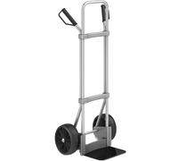 eurokraft pro Carretilla de aluminio para sacos, A x P de la pala 280 x 250 mm, negra, cubiertas de caucho macizo