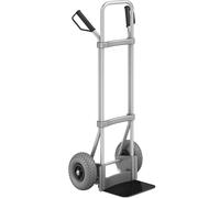 eurokraft pro Carretilla de aluminio para sacos, A x P de la pala 280 x 250 mm, negra, cubiertas de PU