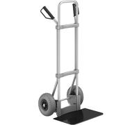 eurokraft pro Carretilla de aluminio para sacos, A x P de la pala 450 x 350 mm, negra, cubiertas de PU