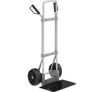eurokraft pro Carretilla de aluminio para sacos, A x P de la pala 450 x 350 mm, negra, cubiertas de caucho macizo