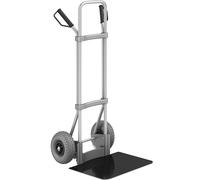 eurokraft pro Carretilla de aluminio para sacos, A x P de la pala 450 x 500 mm, negra, cubiertas de PU