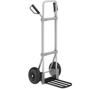 eurokraft pro Carretilla de aluminio para sacos, A x P de la pala para paquetes 430 x 250 mm, negra, neumáticos