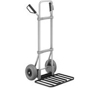 eurokraft pro Carretilla de aluminio para sacos, A x P de la pala para paquetes 430 x 450 mm, negra, cubiertas de PU