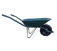 Carretilla de jardín | Resistente | Color Verde| 65 litros de Volumen | 110 kg | Neumáticos con llanta metálica | Carretilla de Transporte