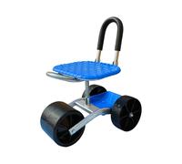 Carretilla de jardín rodante con asiento - Silla de jardín con ruedas y altura ajustable, taburete giratorio de 360 grados para jardín al aire libre Garaje Camp Patios