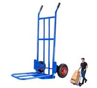 Carretilla de Mano 300 kg, Carro de Carga Profesional con Ruedas, Mango Antideslizante, Patas y Ruedas Extraíbles para Almacén, Reparto, Industria, Logística y Mudanzas