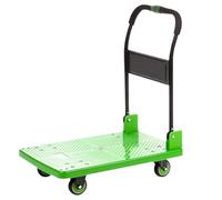 Carretilla de mano con mango de metal, carrito de plataforma resistente para mudanzas y gente, 73 x 49 cm, carrito portátil con ruedas para un fácil transporte y carga
