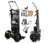 Carretilla de Mano eléctrica de 1250 W, con Capacidad de Carga de 900 lbs/408 kg, soporta escaleras y descensos, Pesada Escalera con Cuerda de Seguridad y Bomba de Aire para el Transporte de Muebles