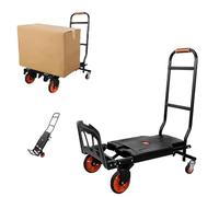 Carretilla De Mano Plegable 2 En 1, Carrito De Mano Plegable Portátil Con Capacidad De 330/220 Libras, Combinación De 4 Y 2 Ruedas, Plataforma Rodante Plegable Para Mudanza