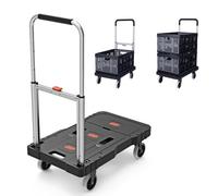 Carretilla De Mano Plegable,Carretilla De Mano Con Capacidad De 330 Libras,Plataforma Rodante Plegable Con 4 Ruedas,Carrito De Plataforma Portátil Con Asa Retráctil,Carretilla De Mano Para El Hogar