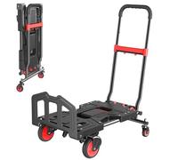 Carretilla de mano plegable con capacidad de 330 libras con ruedas resistentes y mango ajustable retráctil para mover artículos