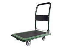 Carretilla de mano plegable de acero con ruedas giratorias, carrito de plataforma móvil para librería, GE y cargas pesadas (verde)