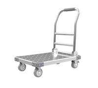 Carretilla de mano plegable de acero inoxidable - Carro de plataforma pesada para almacenes, carrito de plataforma comercial silencioso, remolque plegable portátil para un fácil manejo (mamá G)