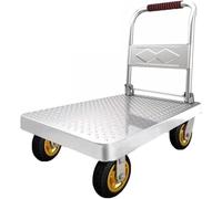 Carretilla De Mano Plegable De Plataforma Plana, 150 Kg, con Ruedas Silenciosas De 360° para Mudanzas En Casa, Oficina, Garaje (60x40cm)