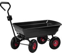 Carretilla Del Jardín Carrito de Transporte Volquete 75L 300kg Neumático Acero