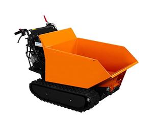 Carretilla Eléctrica con Volquete Hidráulico 9CV - Carga Máx 500kg - 4 Velocidades - Ruedas de Orugas de 18 cm de Ancho Todo Terreno - Extensor de Caja + Pala de Nieve + 2 Rampas GRATIS