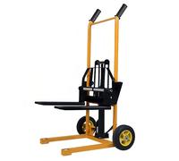 Carretilla elevadora apiladora manual de 200 kg de capacidad, alta elevación con gato con resorte y bomba de pie hidráulica para uso industrial y doméstico