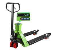 Carretilla elevadora hidráulica manual de 2000 kg con báscula de pesaje integrada de 69 cm, ideal para almacén y logística