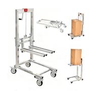 Carretilla elevadora manual de manipulación de materiales con diseño plegable, altura de elevación de 85 cm, capacidad de carga de 60 kg para operaciones de almacén de fábrica