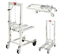 Carretilla elevadora manual plegable, apilador de cabrestante de elevación de material, capacidad de carga de 60 kg, altura máxima de elevación de 85 cm, plataforma manual industrial para