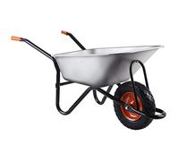 Carretilla FUXTEC FX-WB6404G • Carga 120kg • Bandeja 90L • Rueda Neumática | Carro Jardín Robusto • Estructura Acero Galvanizado • Mangos Ergonómicos Seguridad • Alta Estabilidad • Transporte Fácil