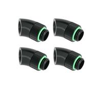 Carretilla G1/4 "macho a hembra Extender Fitting, 45 ° giratorio, negro, 4-Pack