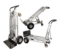 Carretilla multifunción 3 en 1, máx. 454 kg, aluminio, plegable, transporte de mano