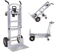 Carretilla multifunción 3 en 1, máx. 454 kg, aluminio, plegable, transporte de mano