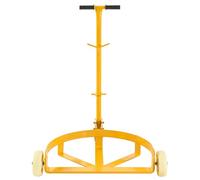 Carretilla para bidones de 55 galones, capacidad de 1200 lb, con 2 ruedas fijas de PU y 1 rueda giratoria - Carretilla de mano de perfil bajo de acero para bidones de aceite, con rodillo para bidone