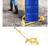 Carretilla para bidones de 55 galones, capacidad de 1200 lb, de acero de perfil bajo, con 2 ruedas fijas de PU y 1 rueda giratoria, resistente, ideal para almacenes, fábricas y garajes. Color negro.