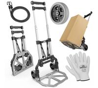 Carretilla para sacos aluminio plata/negro 80kg regulable en altura