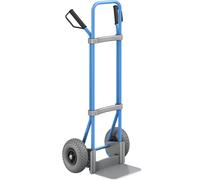 eurokraft pro Carretilla para sacos, azul, A x P de la pala 280 x 250 mm, galvanizada, cubiertas de PU