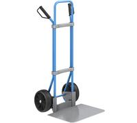 eurokraft pro Carretilla para sacos, azul, A x P de la pala 450 x 500 mm, galvanizada, cubiertas de caucho macizo