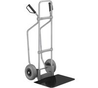 Carretilla para sacos con listones de deslizamiento, galvanizada eurokraft pro, A x P de la pala 450 x 500 mm, negra