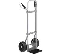 eurokraft pro Carretilla para sacos, galvanizada, A x P de la pala 280 x 250 mm, negra, cubiertas de caucho macizo