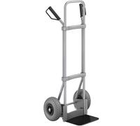 eurokraft pro Carretilla para sacos, galvanizada, A x P de la pala 280 x 250 mm, negra, cubiertas de PU