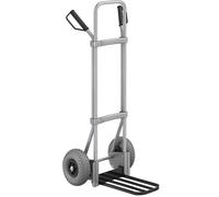 eurokraft pro Carretilla para sacos, galvanizada, A x P de la pala para paquetes 430 x 250 mm, negra, cubiertas de PU