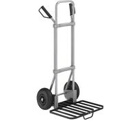 eurokraft pro Carretilla para sacos, galvanizada, A x P de la pala para paquetes 430 x 450 mm, negra, con asa, neumáticos
