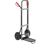 eurokraft pro Carretilla para sacos, negra, A x P de la pala para paquetes 430 x 250 mm, negra, con asa, neumáticos