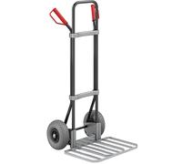 eurokraft pro Carretilla para sacos, negra, A x P de la pala para paquetes 430 x 450 mm, galvanizada, cubiertas de PU