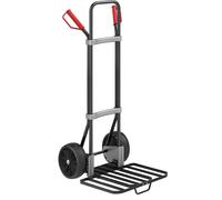 eurokraft pro Carretilla para sacos, negra, A x P de la pala para paquetes 430 x 450 mm, negra, con asa, cubiertas de caucho macizo