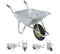 Carretilla para Transporte Carro de Jardín 250KG Rueda Goma Completo Acero Bau