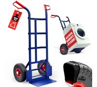 Carretilla plegable azul 2 ruedas 45,5x116cm hasta 200Kg