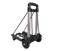 Carretilla plegable de aluminio, capacidad de carga de 40 kg, 4 ruedas, compacta
