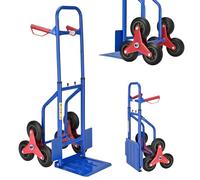 Carretilla plegable Juskys para escaleras, soporta hasta 200 kg, ruedas de goma dura, asas de plástico, marco de acero, carretilla para escaleras