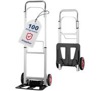 Carretilla Plegable Stagecaptain CBF-100 de Aluminio, Ligera, Capacidad 100kg, Pala de Acero, Ruedas de Goma. Ideal para mudanzas, jardín, almacén, Taller y Escenario. Color Plata.