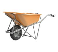 MATADOR Carretilla Profi-Max Plus, de acero, 90 l, cubeta de PEAD roja, neumático de 4 capas