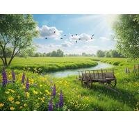 Carretilla Puzzle de 4000 Piezas para Adultos, Rompecabezas Adultos 4000 Piezas Césped Incluye Póster, Entretenimiento Educativo, Juego de Habilidad para Toda La Familia, Medidas:141x87cm